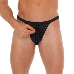KinkyDiva Mens Black GString With Pouch £11.99
