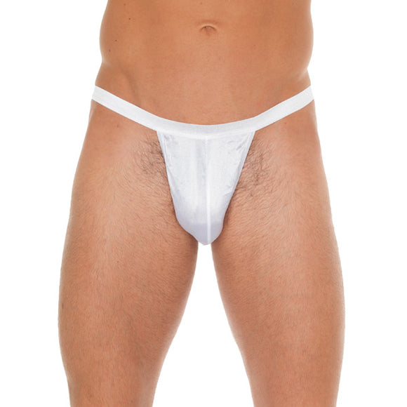 KinkyDiva Mens White GString With Small White Pouch £10.99
