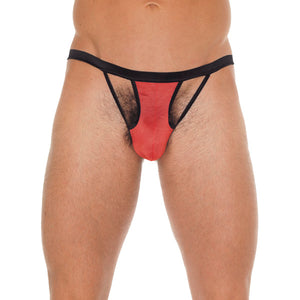 KinkyDiva Mens Black GString With Red Pouch £13.99