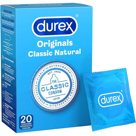 Durex Originals Classic Natural Condoms 20 Pack