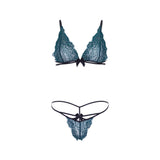 KinkyDiva Leg Avenue Teal Lace Bralette And Matching String Panty £37.99
