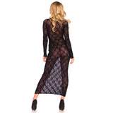 KinkyDiva Leg Avenue Long Sleeved Long Dress UK 8 to 14 £36.99