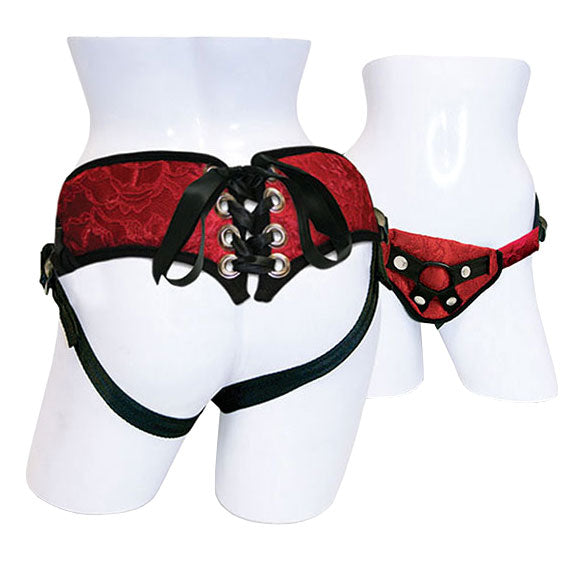 KinkyDiva SportSheets Red Lace With Satin Corsette Strap On £39.99