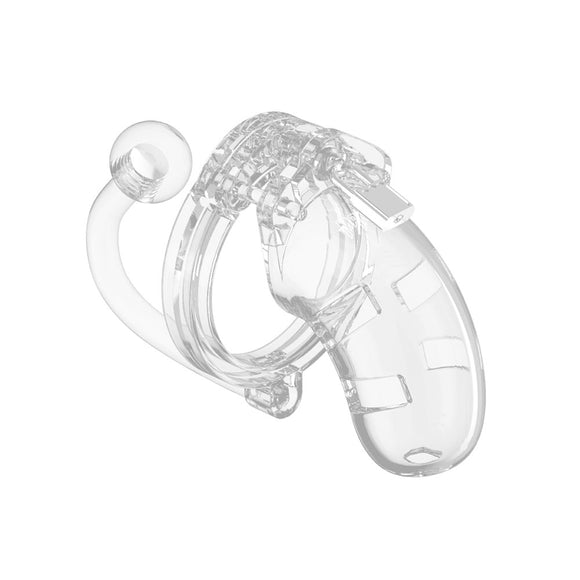 KinkyDiva Man Cage 10  Male 3.5 Inch Clear Chastity Cage With Anal Plug £69.99