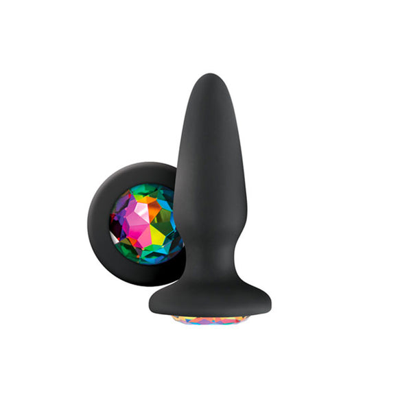 KinkyDiva Glams Silicone Rainbow Gem Butt Plug Black £22.99