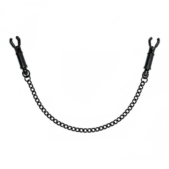KinkyDiva Black Metal Adjustable Nipple Clamps With Chain £29.99