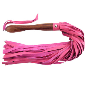 KinkyDiva Rouge Garments Wooden Handled Pink Leather Flogger £29