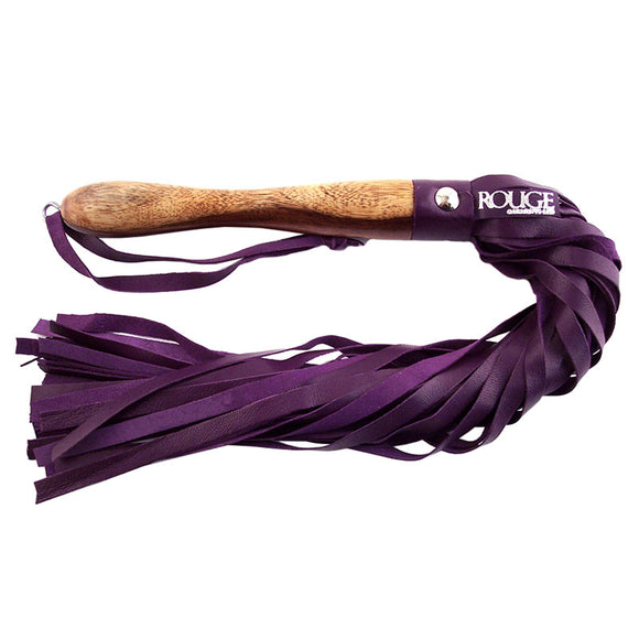KinkyDiva Rouge Garments Wooden Handled Purple Leather Flogger £29