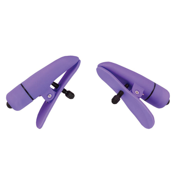 KinkyDiva Nipplettes Virbrating Adjustable Purple Nipple Clamps £26.99