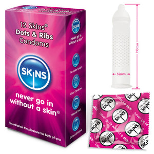 KinkyDiva Skins Condoms Dots And Ribs 12 Pack £9.49