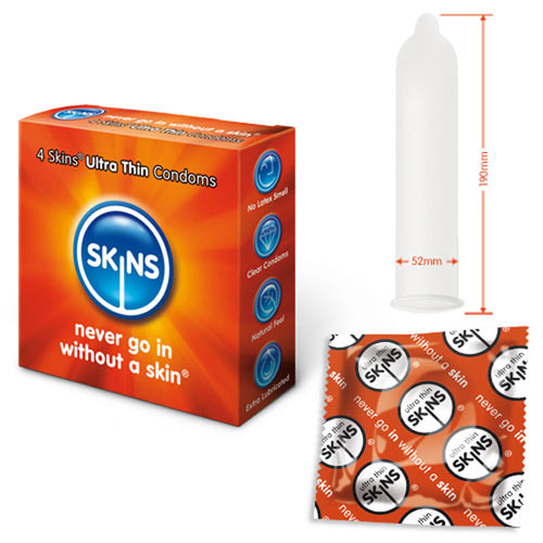 KinkyDiva Skins Condoms Ultra Thin 4 Pack £3.49