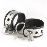 KinkyDiva Leather Wrist Cuffs With Metal And Padlocks £70.49