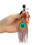 KinkyDiva Nipple Clamps With Peacock Feather Trim £18.99