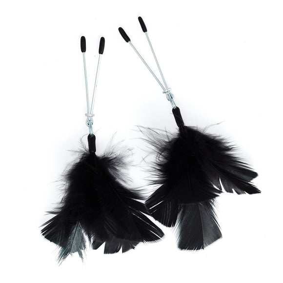 KinkyDiva Black Feather Nipple Clamps £17.49